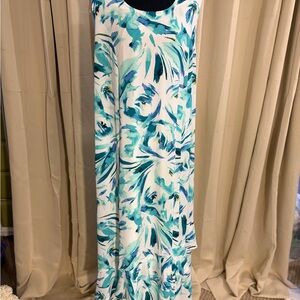 Catherines Blue and Green Floral Dress